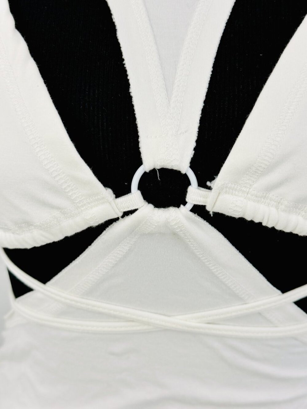 Dolls Kill White Strappy Cutout Ruched Sides Mini Dress| Rave Cyber Grunge Siren - Picture 4 of 13